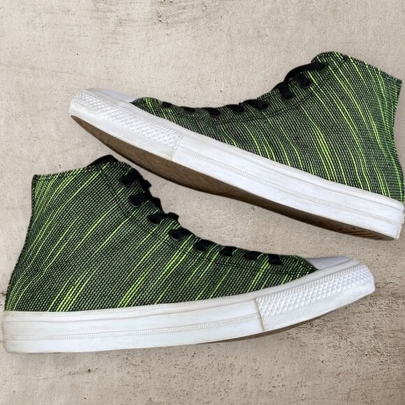 Converse Green and Black High-Top Athletic Shoes - Picture 2 of 7
